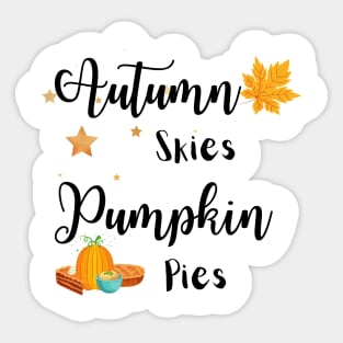 Autumn Skies Pumpkin Pies stars Sticker